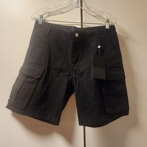 The Kooples Men Black Cotton Cargo Shorts NWT $185 32inch Waist